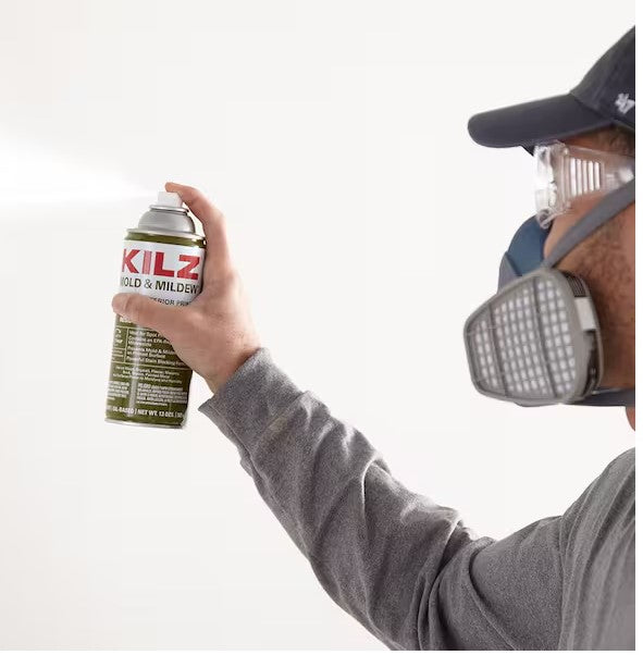 KILZ Mold & Mildew Primer Sealer Stain Blocker Spray – 13 oz White