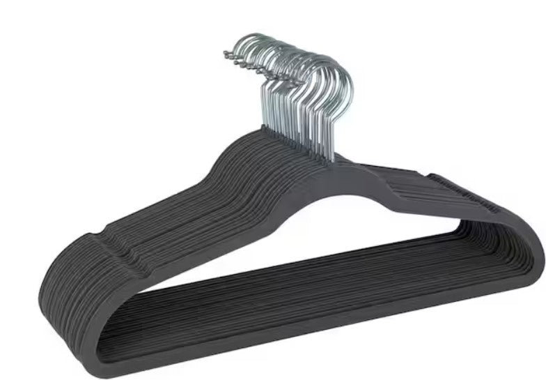 Gray Velvet Hangers 25-Pack – Non-Slip Slim Suit & Clothing Hangers