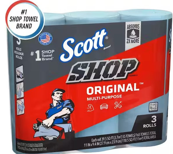 Scott Blue Shop Towels 3 Rolls Pack