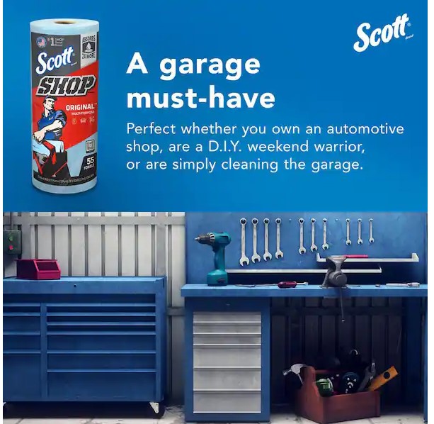 Scott Blue Shop Towels 3 Rolls Pack