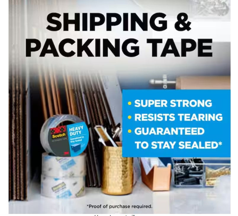 Scotch Heavy Duty Shipping Packaging Tape 1.88 in. x 54.6 yds. (6 Rolls Pack)