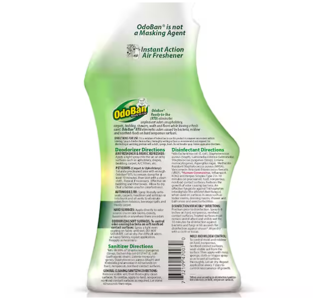 32 oz. Eucalyptus Multi-Purpose Disinfectant Spray, Odor Eliminator, Sanitizer, Fabric Freshener, Mold Control
