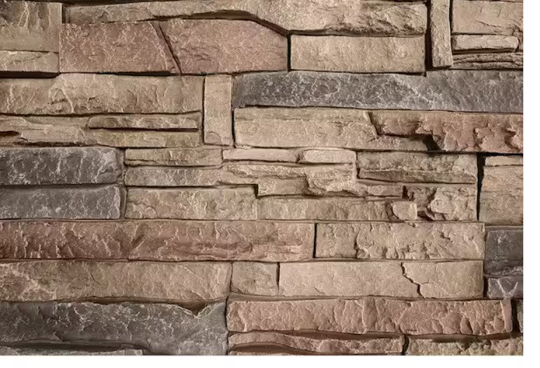 Gen Stone 42 in. W x 12 in. L Desert Sunrise Faux Stone Panel Siding