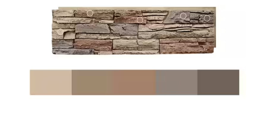 Gen Stone 42 in. W x 12 in. L Desert Sunrise Faux Stone Panel Siding