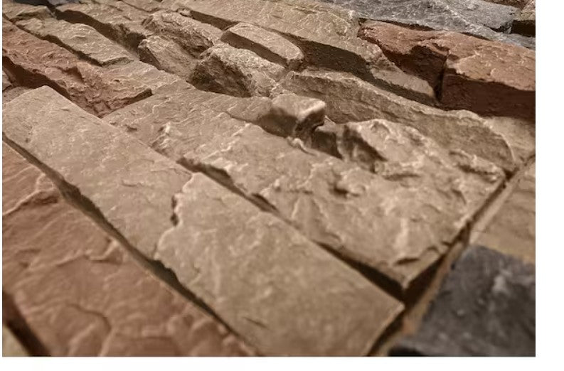 Gen Stone 42 in. W x 12 in. L Desert Sunrise Faux Stone Panel Siding