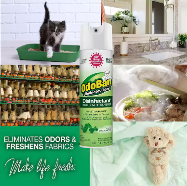 14.6 oz. Eucalyptus Multi-Purpose Disinfectant Spray, Odor Eliminator, Sanitizer, Fabric and Air Freshener