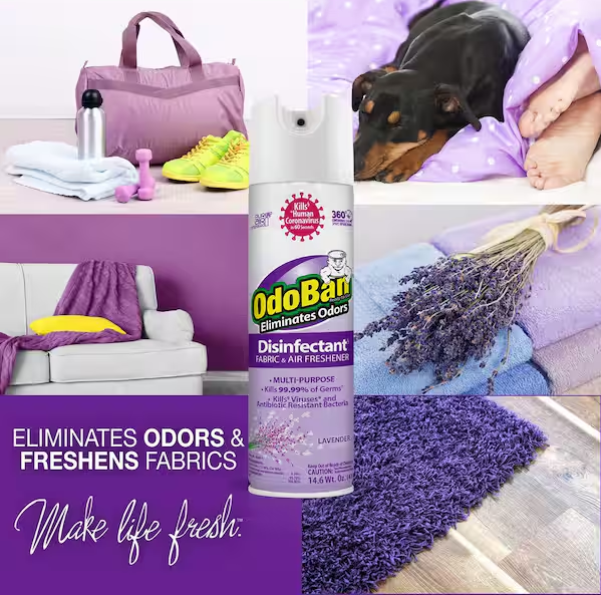 14.6 oz. Lavender Multi-Purpose Disinfectant Spray, Odor Eliminator, Sanitizer, Fabric and Air Freshener
