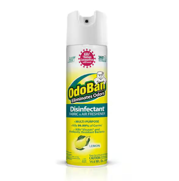 14.6 oz. Lemon Multi-Purpose Disinfectant Spray, Odor Eliminator, Sanitizer, Fabric and Air Freshener