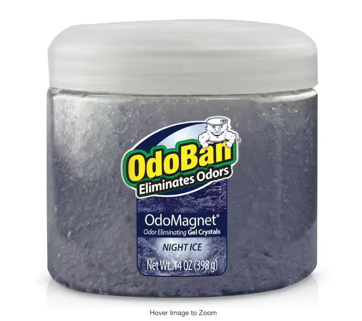 14 oz. OdoMagnet Odor Removing Gel Crystals, Odor Absorber and Air Freshener with Odor Eliminator Gel, Night Ice