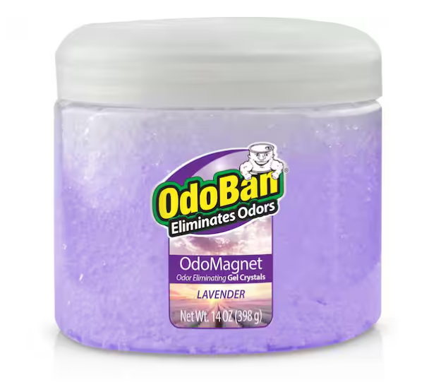14 oz. OdoMagnet Odor Removing Gel Crystals, Odor Absorber and Air Freshener with Odor Eliminating Gel, Lavender