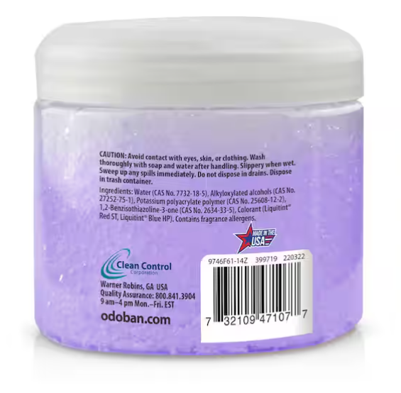 14 oz. OdoMagnet Odor Removing Gel Crystals, Odor Absorber and Air Freshener with Odor Eliminating Gel, Lavender