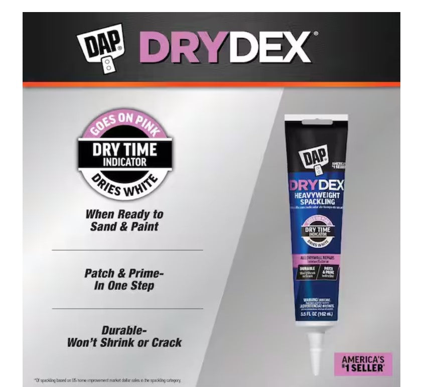 Dry Time Indicator Spackling Paste 5.5 oz Wall Hole & Crack Repair Filler