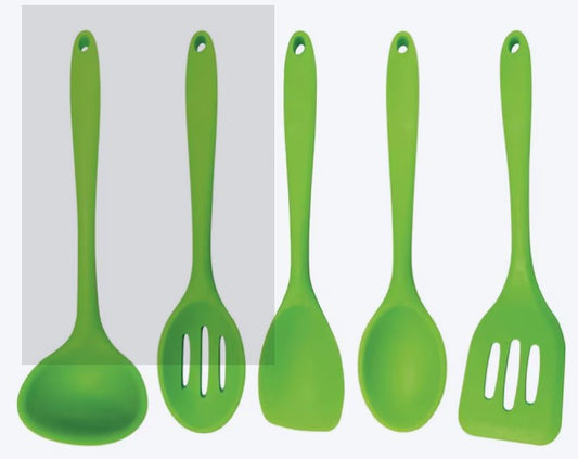 Silicone Cooking Utensil Set – Green, Heat-Resistant, Nonstick Safe