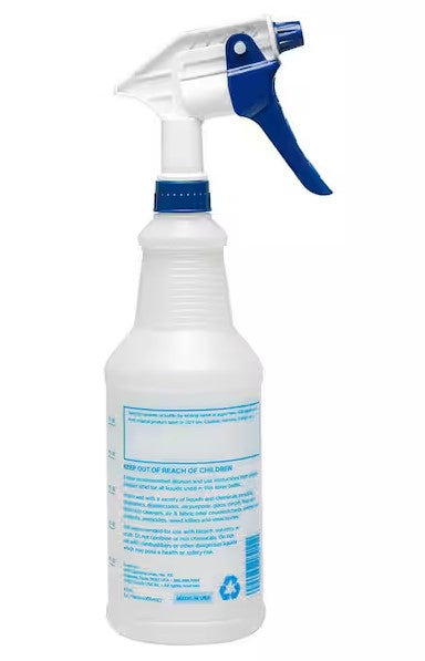 32 oz Heavy Duty Refillable Spray Bottle with Adjustable Nozzle (4-Pack)