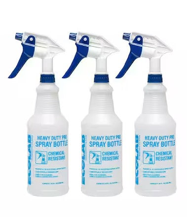 32 oz Heavy Duty Refillable Spray Bottle with Adjustable Nozzle (3-Pack)