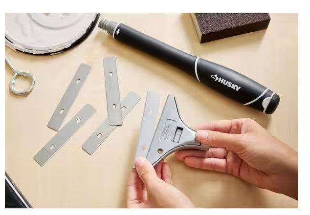 4 Inch Steel Scraper Blades for Glass & Tile (10-Pack) Heavy Duty Replacement Blades