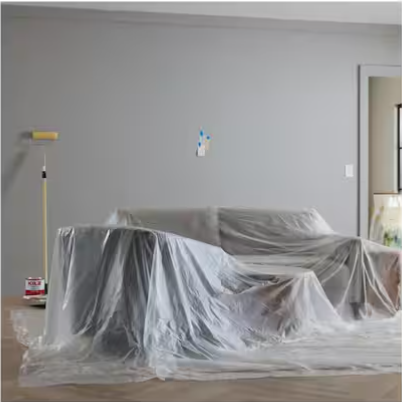 9 ft. x 12 ft. Clear Plastic Drop Cloths (6-Pack)