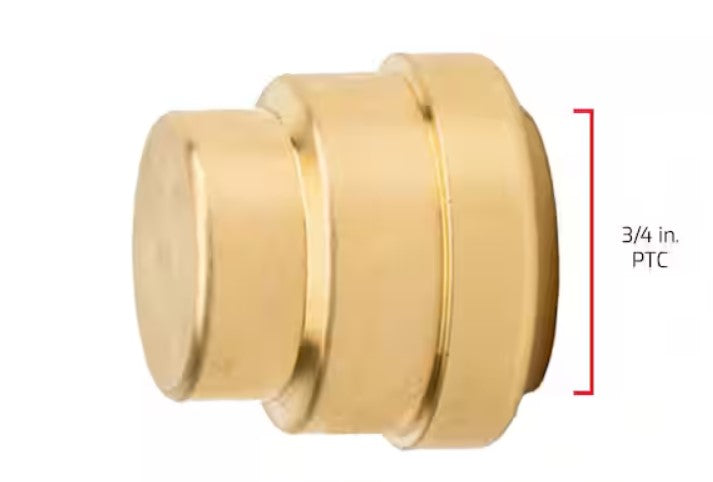 Quick Fitting 3/4 in Push-to-Connect Brass End Cap