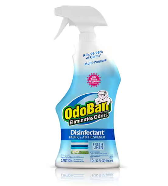 32 oz. Fresh Linen Multi-Purpose Disinfectant Spray, Odor Eliminator, Sanitizer, Fabric Freshener, Mold Control