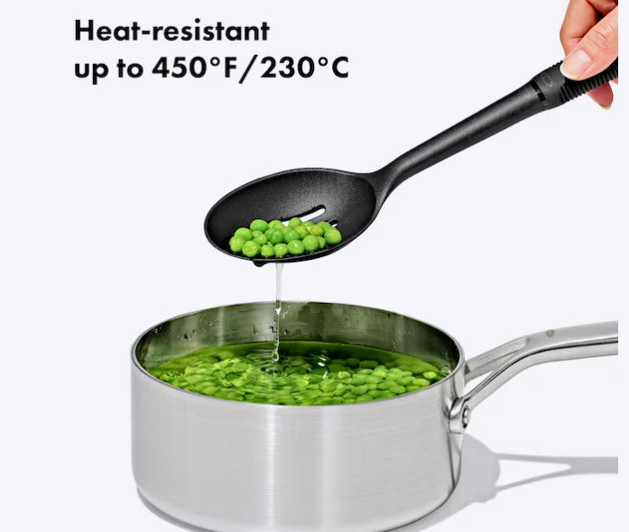 Silicone Slotted Spoon – Heat-Resistant, Nonstick Safe Cooking Spoon
