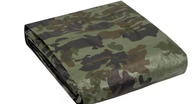 BOEN Heavy Duty Waterproof Tarp Cover 10 ft x 12 ft – 10 Mil Brown/Silve