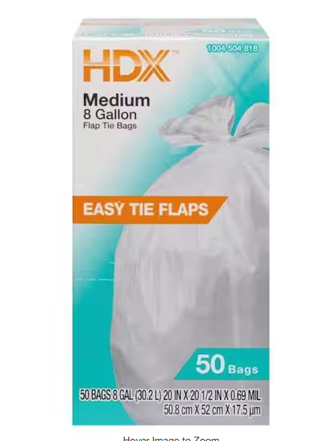 8 Gallon White Medium Trash Bag (50-Count)
