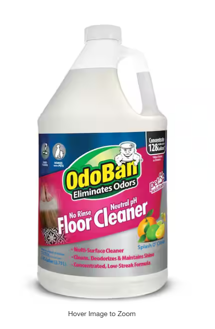 OdoBan 1 Gal. No Rinse Neutral pH Floor Cleaner, Concentrated Hardwood and Laminate Floor Cleaner, Streak Free