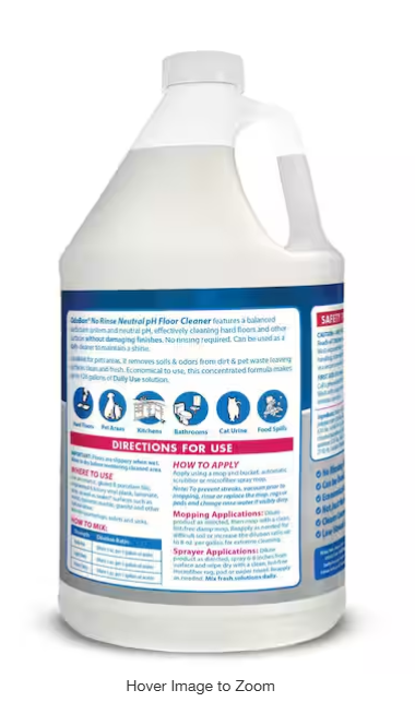 OdoBan 1 Gal. No Rinse Neutral pH Floor Cleaner, Concentrated Hardwood and Laminate Floor Cleaner, Streak Free