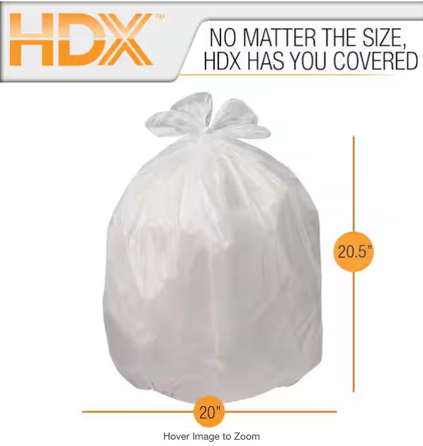 8 Gallon White Medium Trash Bag (50-Count)