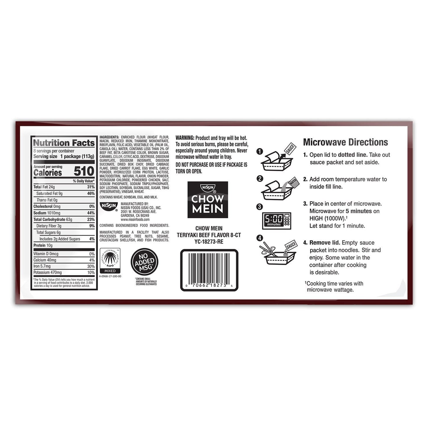 Nissin Chow Mein – Teriyaki Beef Flavor