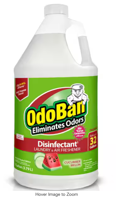 OdoBan 1 Gal. Cucumber Melon Disinfectant, Laundry and Air Freshener, Mold and Mildew Control, Multi-Purpose Concentrate