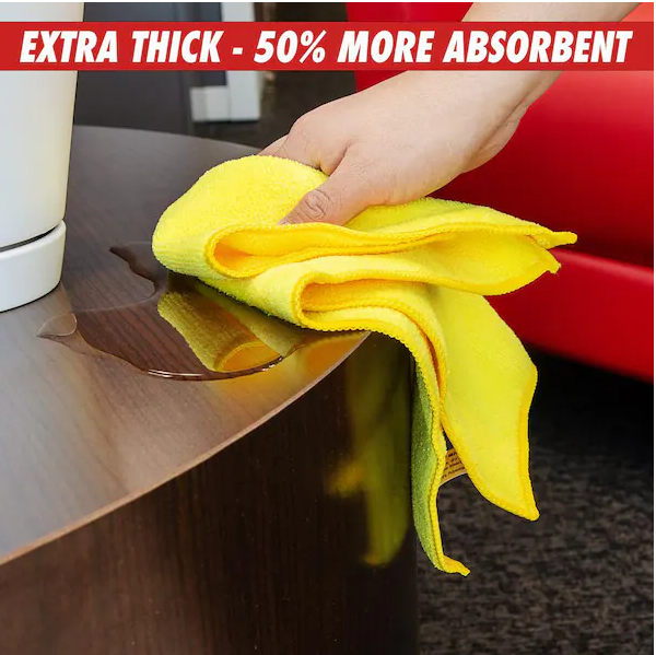 14 in. x 14 in. High Power Pro-Grade Heavy-Duty Microfiber Cloth Towels (16-Pack)
