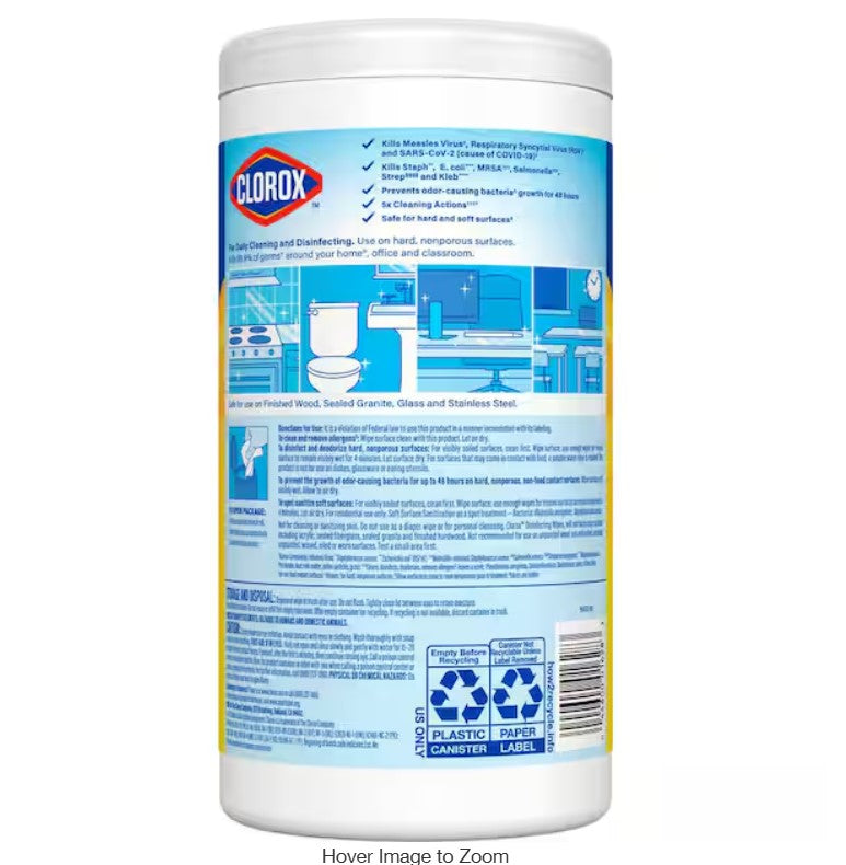 75-Count Crisp Lemon Scent Bleach Free Disinfecting Cleaning Wipes