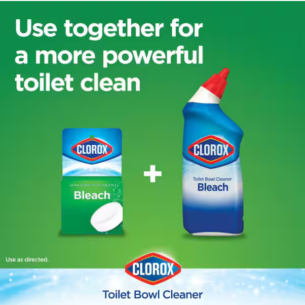 Ultra Clean Toilet Bowl Cleaners Tablets, 3.5 oz. Ready to Use, Bleach Disinfecting (2-Count)