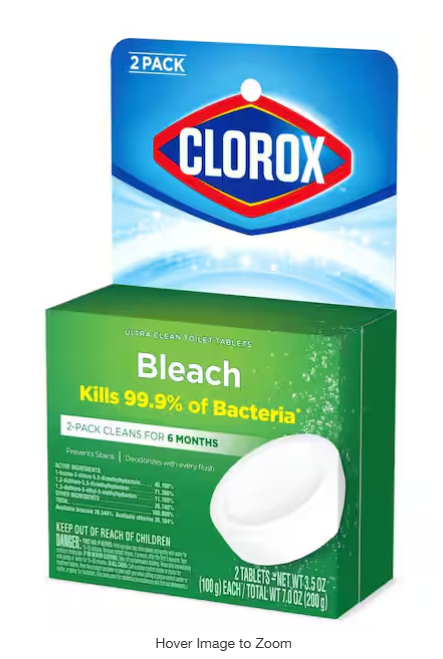 Ultra Clean Toilet Bowl Cleaners Tablets, 3.5 oz. Ready to Use, Bleach Disinfecting (2-Count)