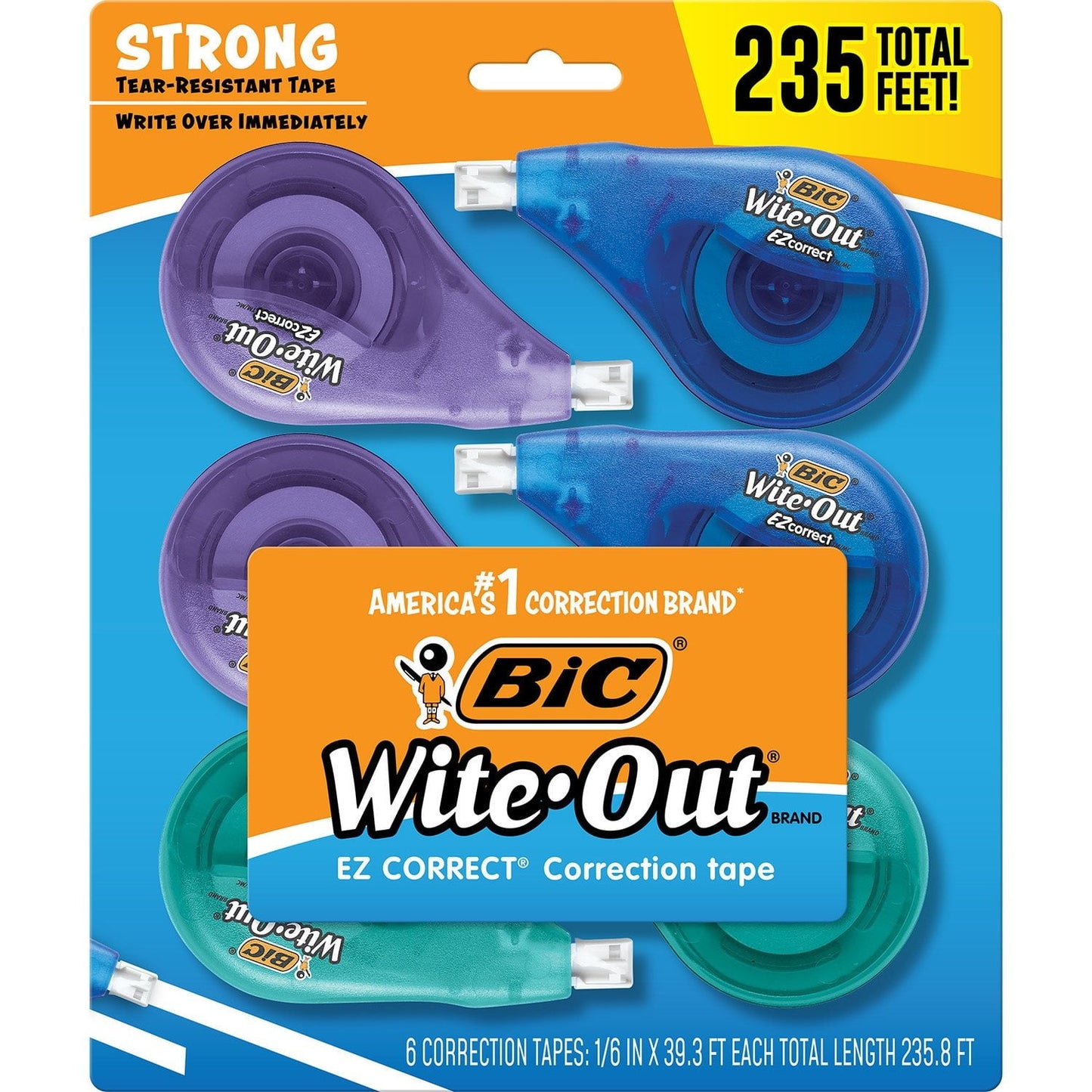 BIC Wite-Out EZ Correct Correction Tape – Pack of 6