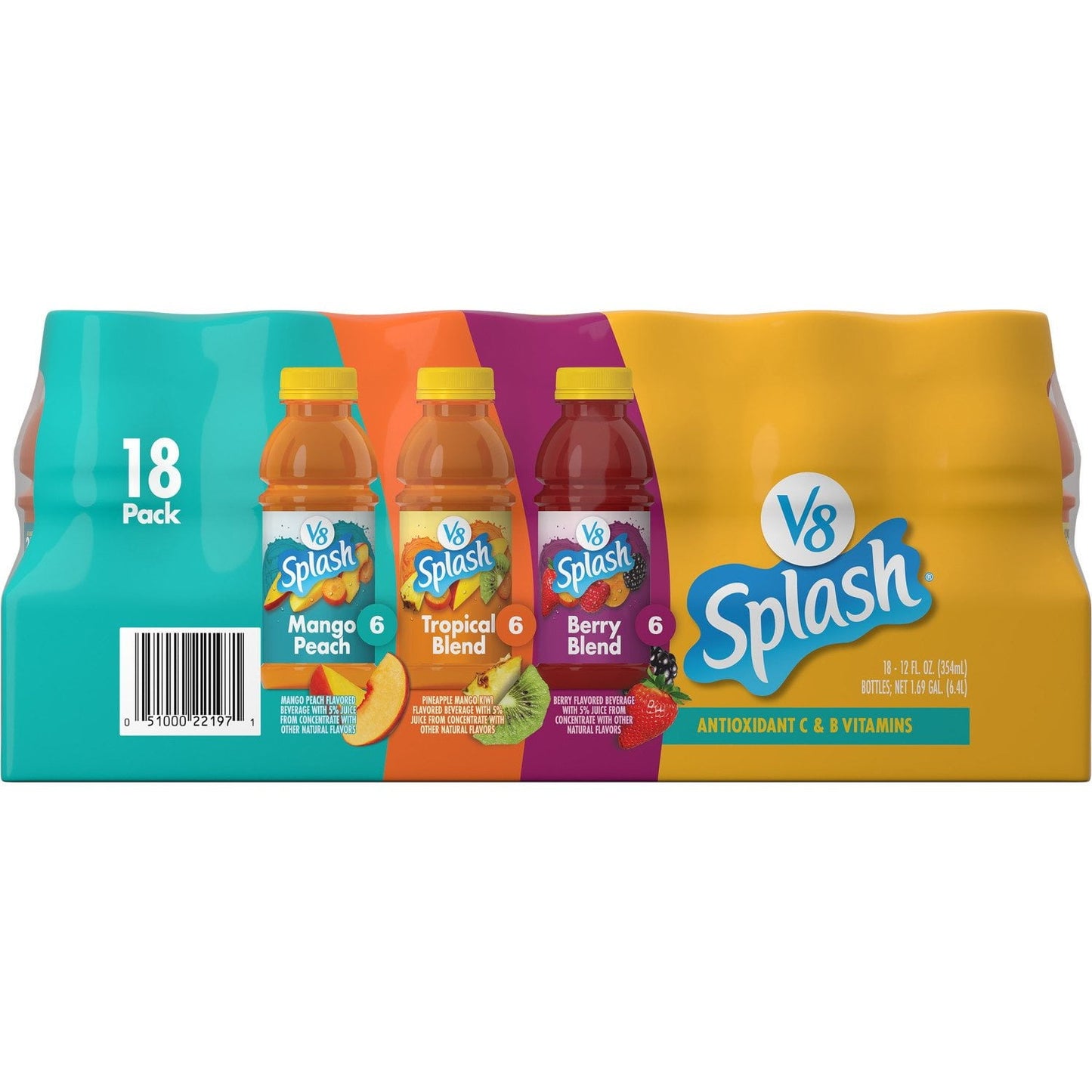 V8 Splash Variety Pack Juice Drinks – 18 Cans (12 fl oz Each)