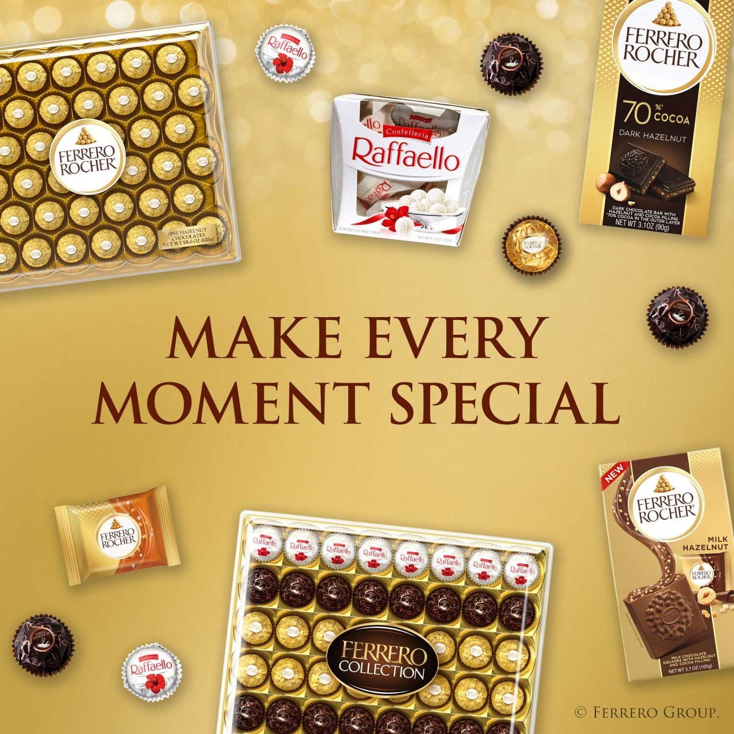 Ferrero Rocher Premium Milk Chocolate Hazelnut, 48 ct.