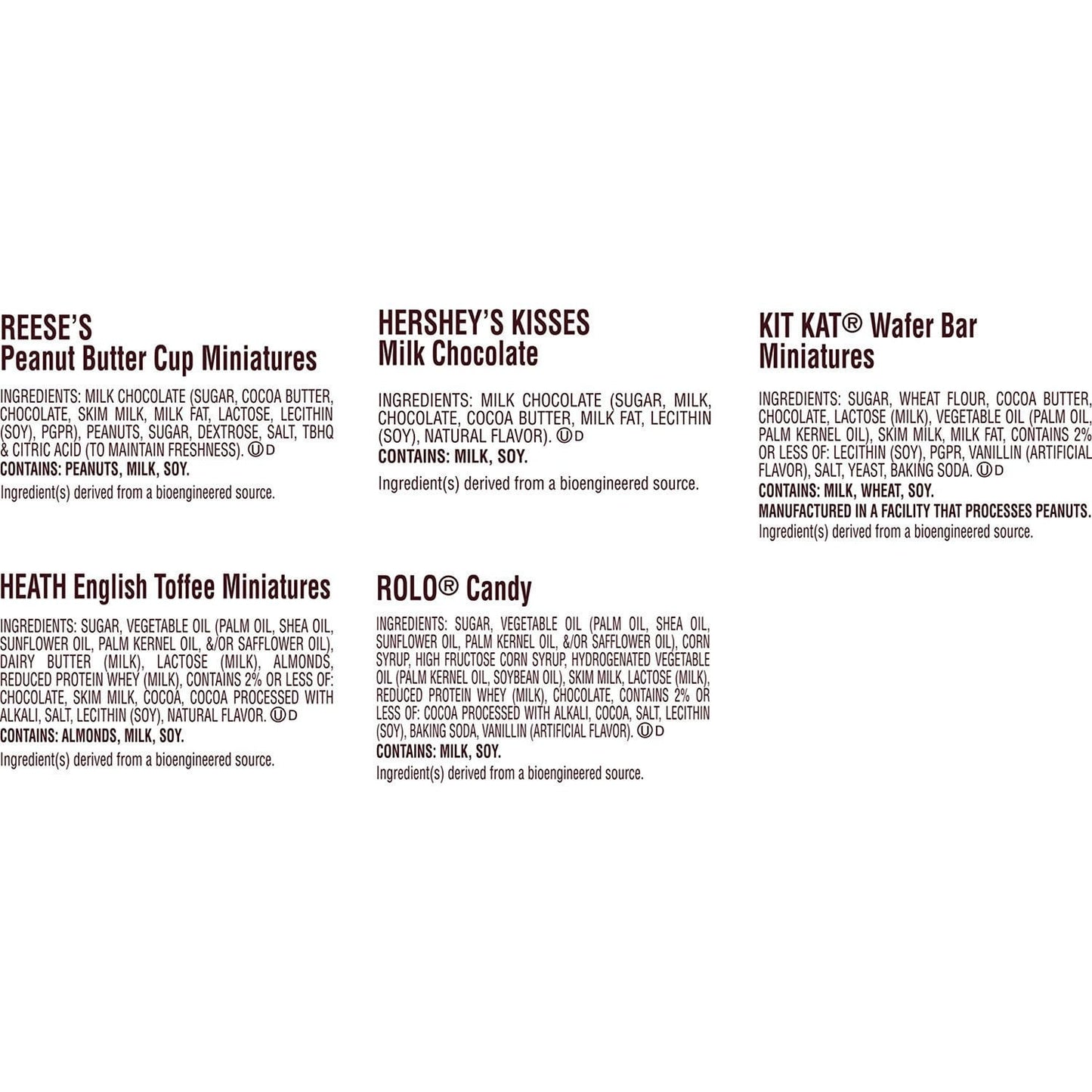 HERSHEY'S Minis Variety Pack Chocolate Candy, 220 pcs.