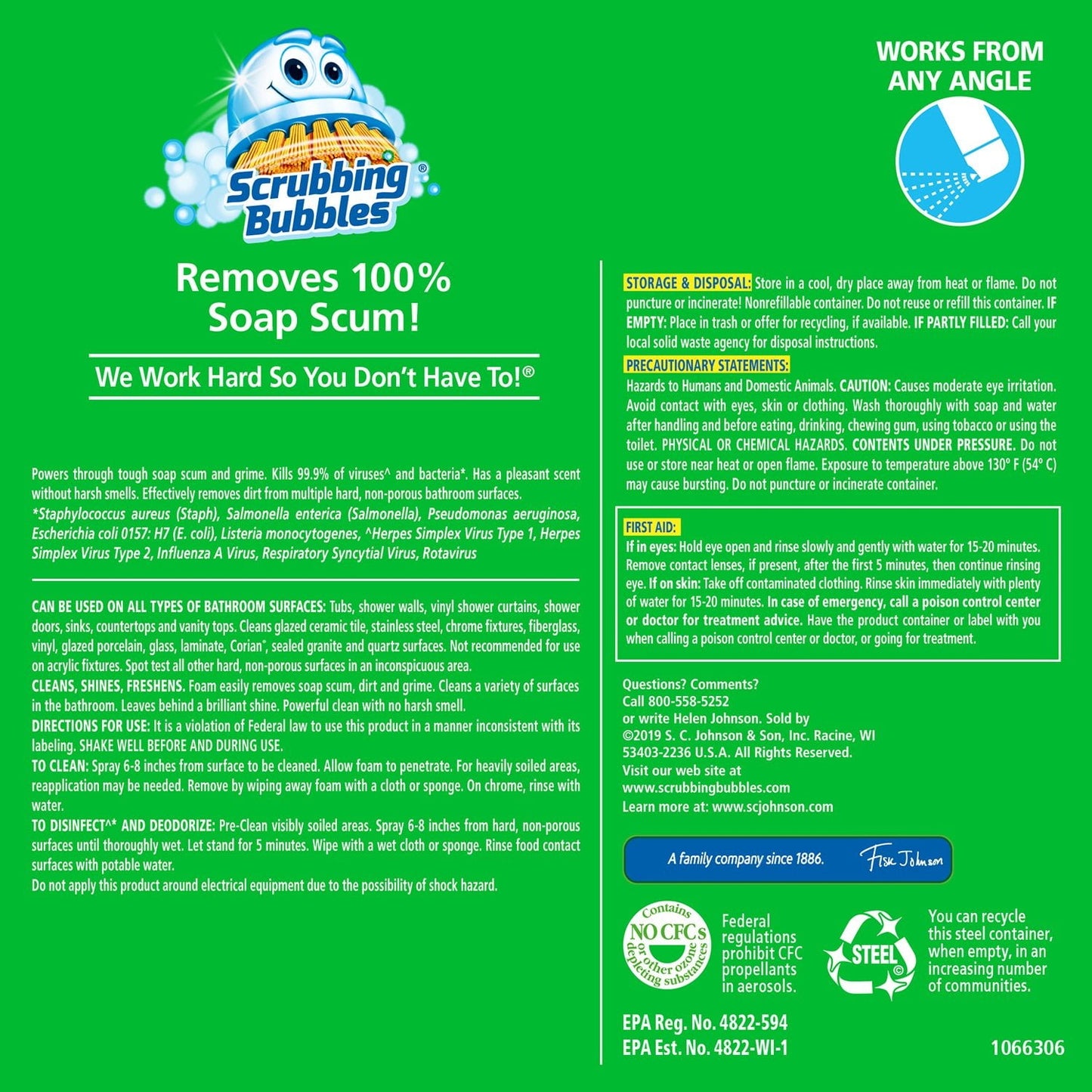 Scrubbing Bubbles Bathroom Cleaner – Rainshower, 4-Count (100 oz)