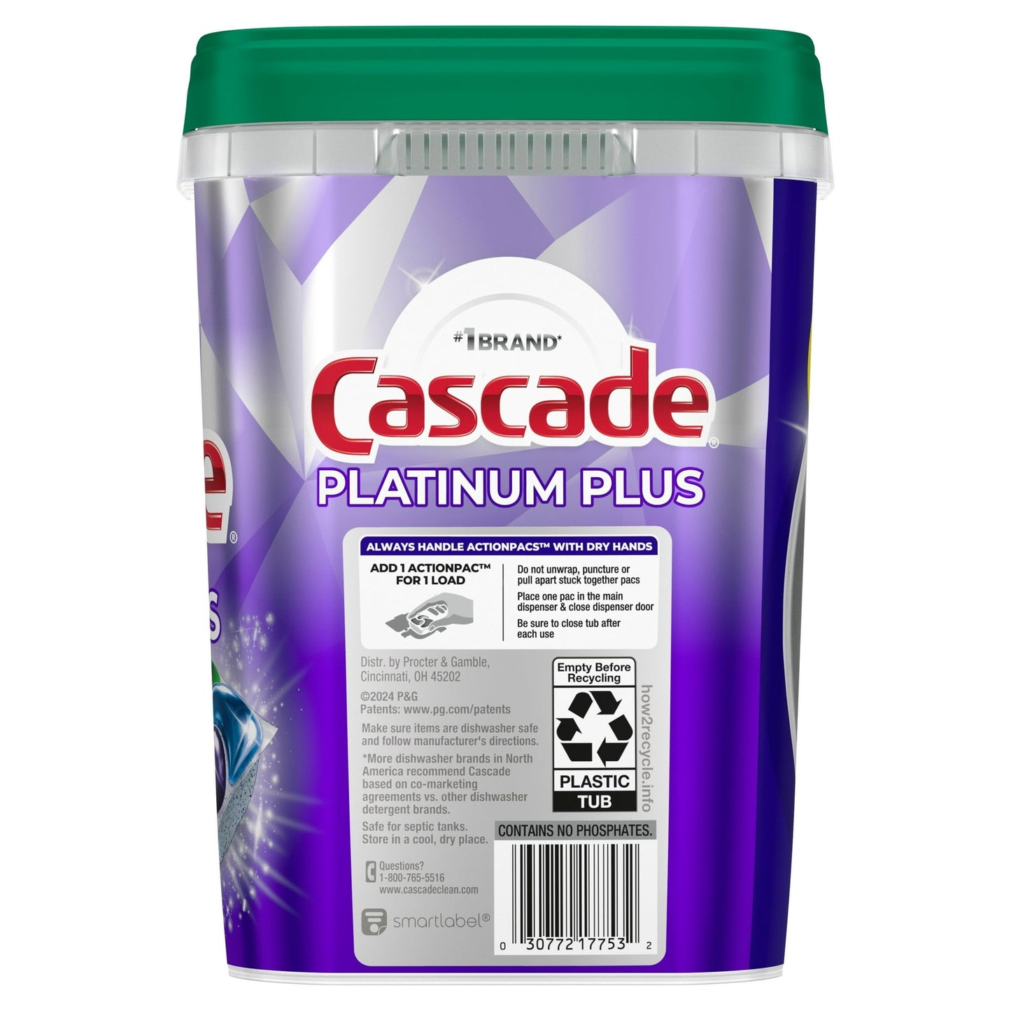 Cascade ActionPacs Dishwasher Detergent Pods, Fresh Scent – Tub of 82 Pacs