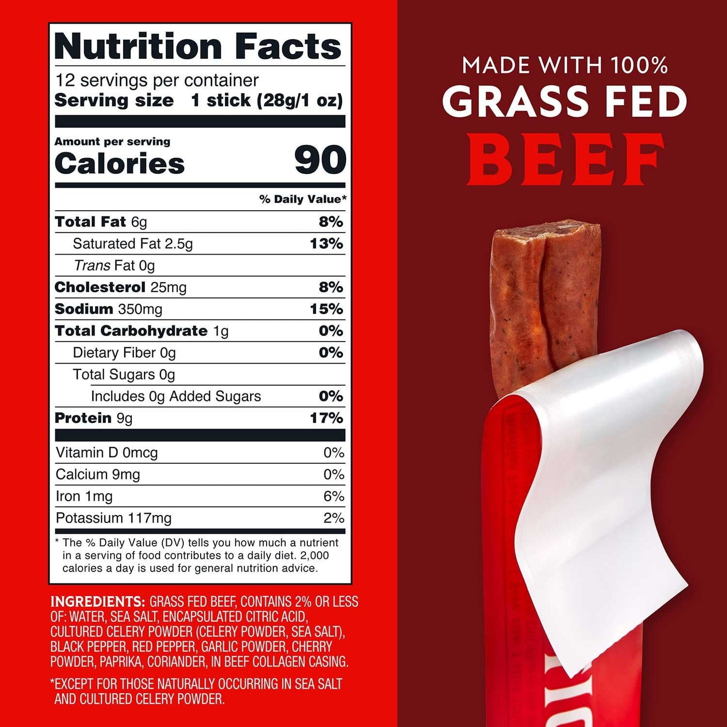 Member’s Mark Original Grassfed Beef Snack Sticks – High-Protein On-the-Go Snack