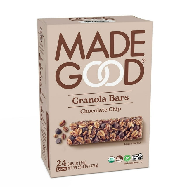 MadeGood Chocolate Chip Bars – 0.85 oz each, 24-Count Pack