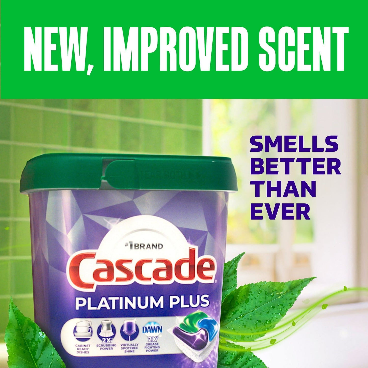 Cascade ActionPacs Dishwasher Detergent Pods, Fresh Scent – Tub of 82 Pacs
