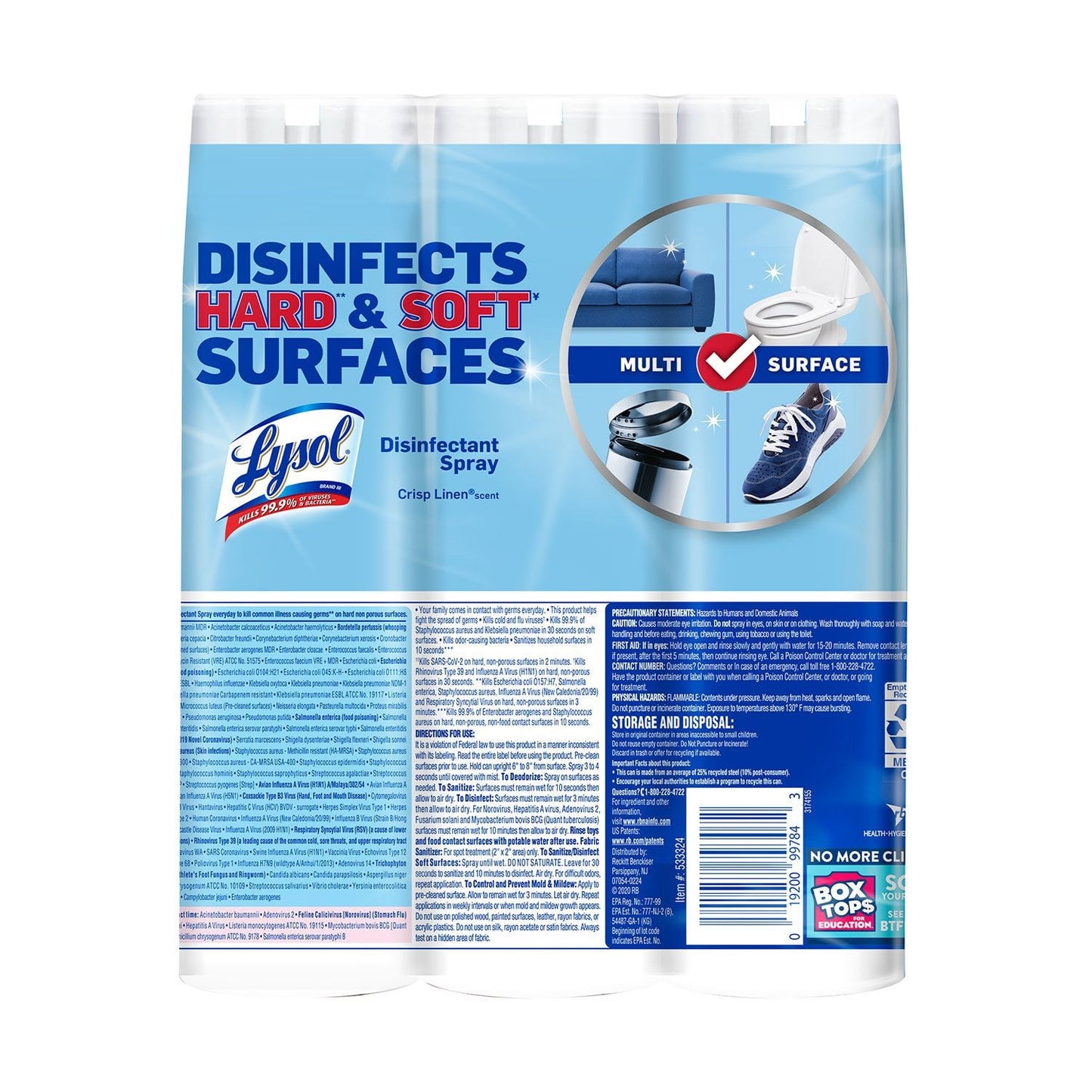 Lysol Disinfectant Spray, Crisp Linen 19 oz., 3 pk.