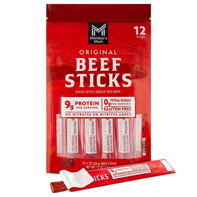Member’s Mark Original Grassfed Beef Snack Sticks – High-Protein On-the-Go Snack