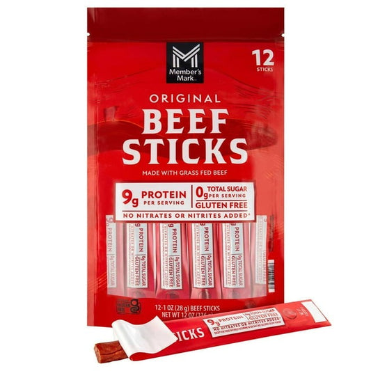 Member’s Mark Original Grassfed Beef Snack Sticks – High-Protein On-the-Go Snack