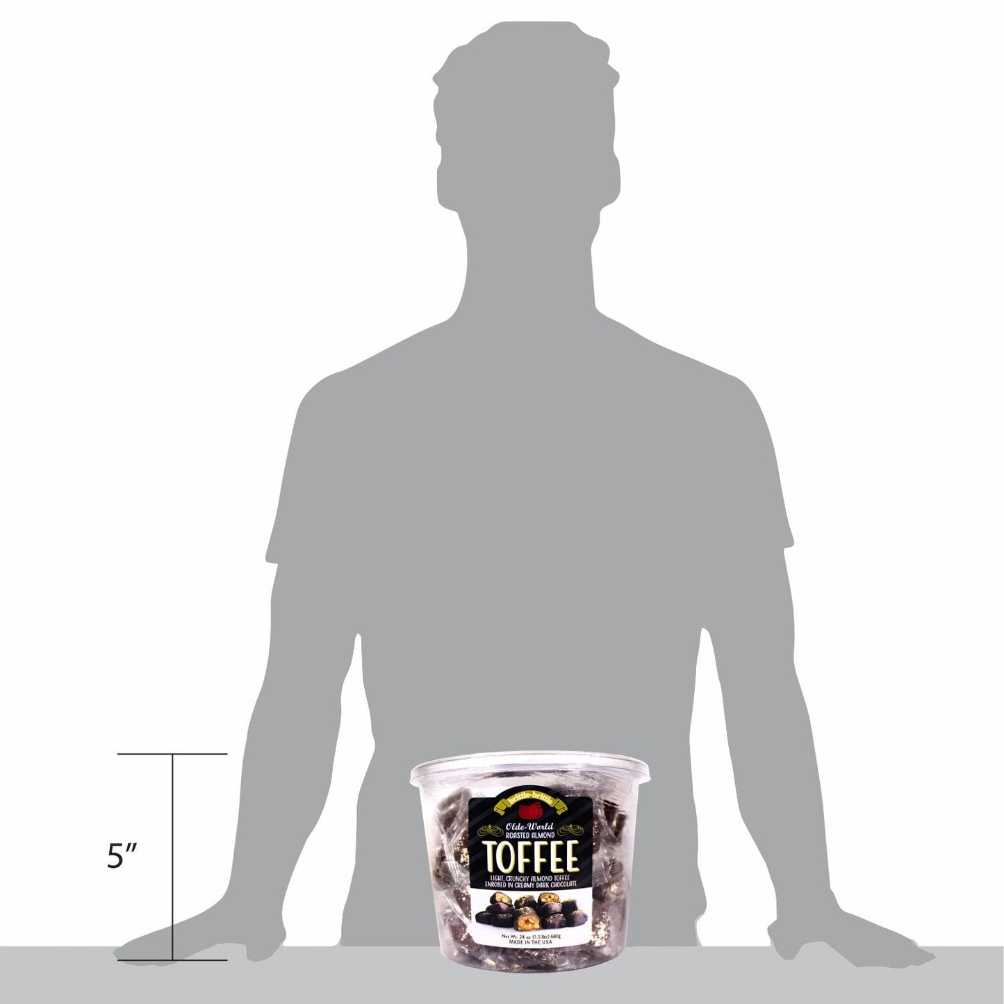 brittle-brittle Roasted Almond Toffee Enrobed in Dark Chocolate, 21 oz.