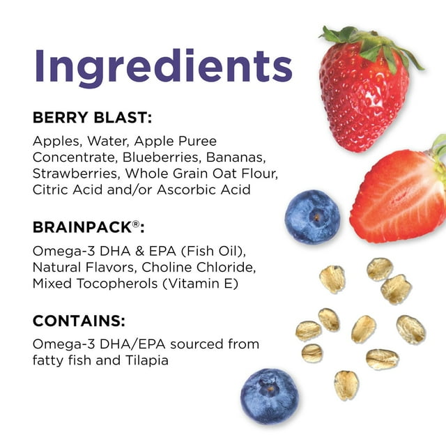 Brainiac Fruit & Oat Smoothie Pouches – 20-Count Pack