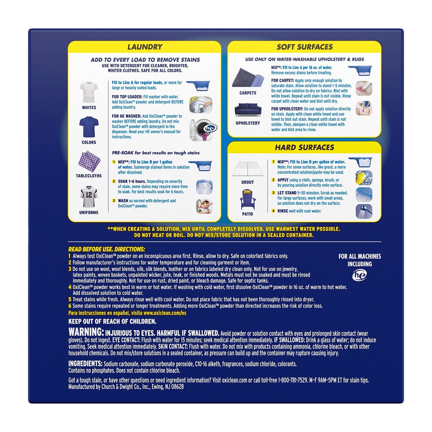 OxiClean Concentrated Max Efficiency Versatile Stain Remover Powder – 8.08 lbs